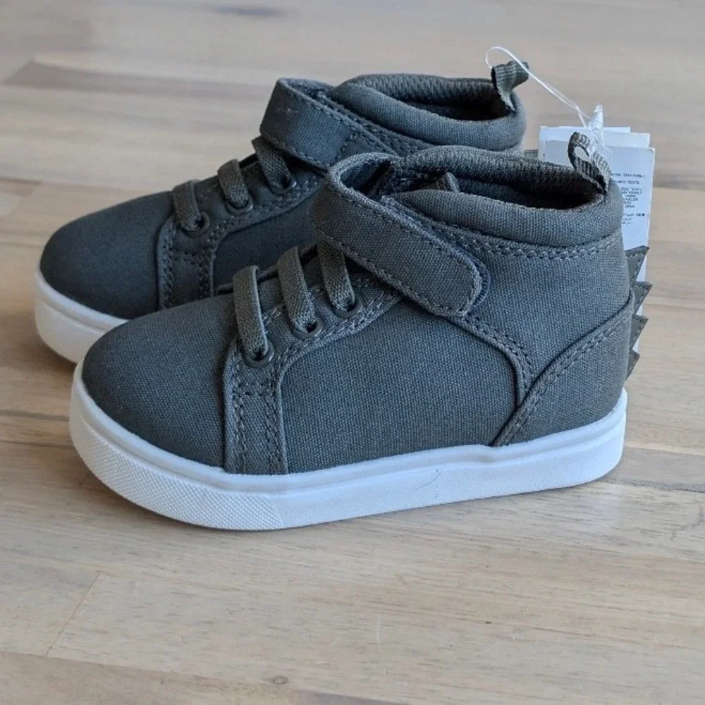 Baby‎ GAP Kids Dinosaur Sneakers High Top Hook Loop Size 5 Green NEW